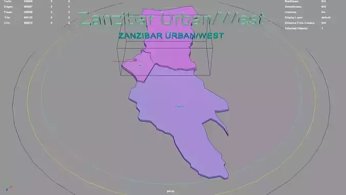 Zanzibar Urban West  Zanzibar  Tanzania map region geography 3D model