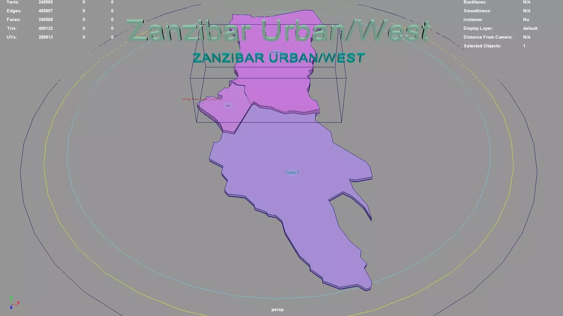 Zanzibar Urban West  Zanzibar  Tanzania map region geography 3D model_0