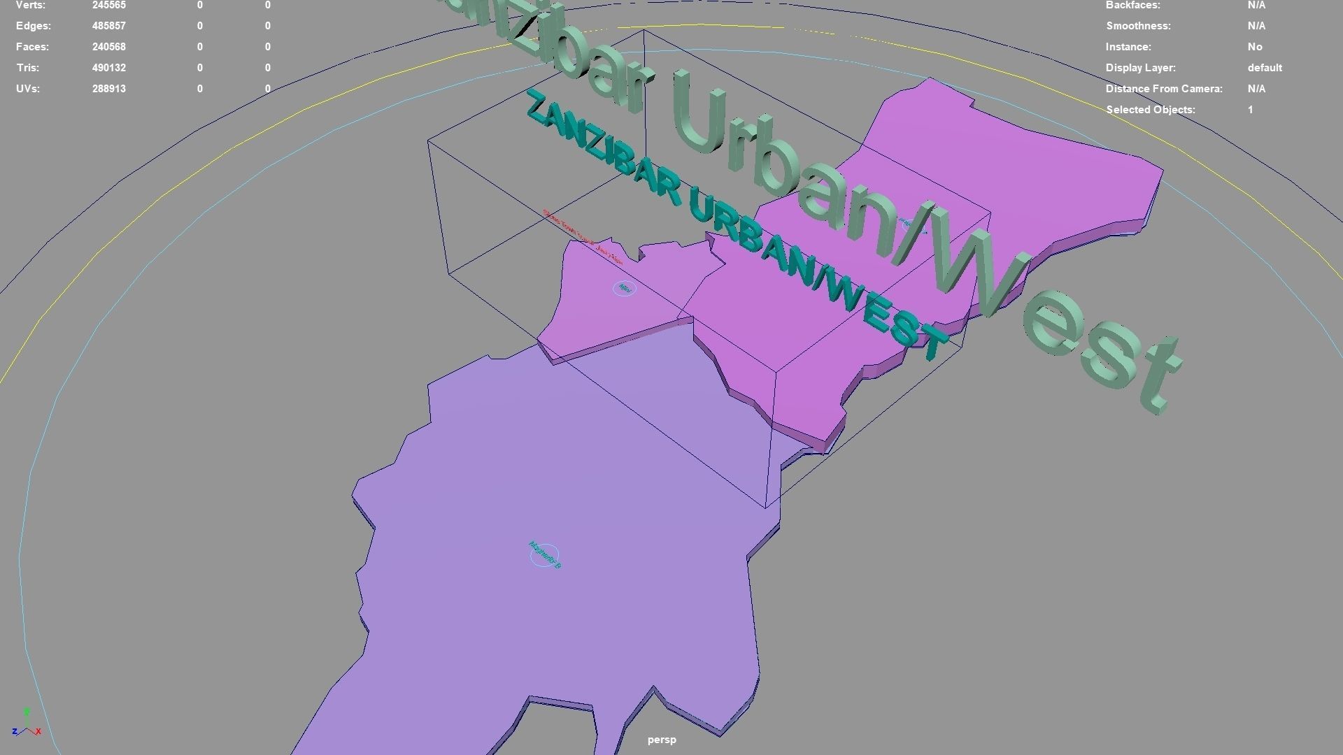 Zanzibar Urban West  Zanzibar  Tanzania map region geography 3D model_2