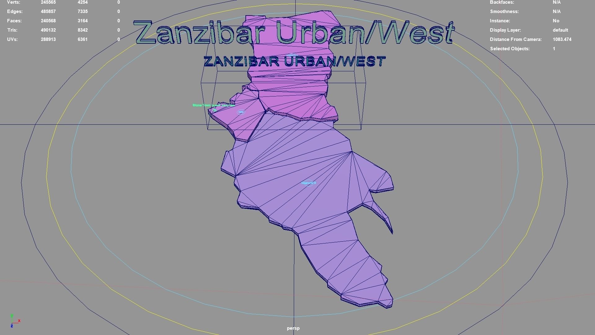 Zanzibar Urban West  Zanzibar  Tanzania map region geography 3D model_3