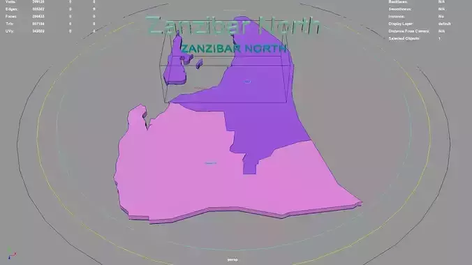 Zanzibar North Zanzibar Tanzania map region geography 3D model
