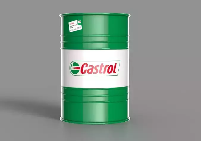 Realistic Castrol Oil Barrel 3D Model Low-poly 3D model