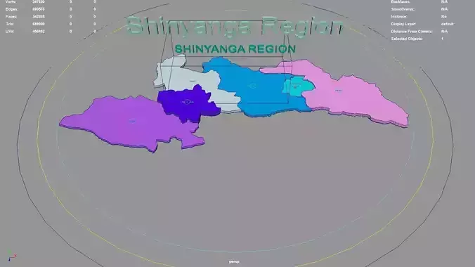 Shinyanga Region  Lake Zone  Tanzania map region geography 3D model