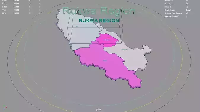 Rukwa Region  Southern Highlands Zone  Tanzania map region 3D model