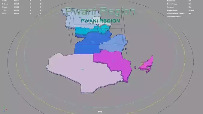 Pwani Region Coastal Zone Tanzania map region geography 3D model