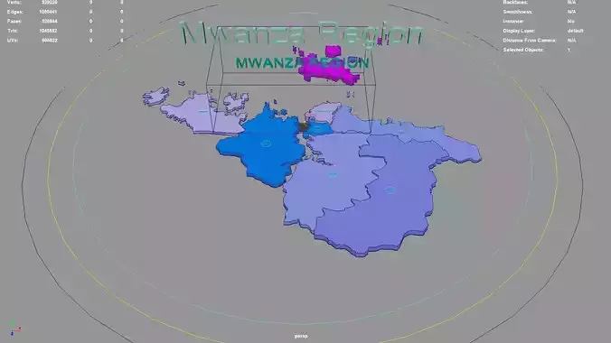 Mwanza Region  Lake Zone  Tanzania map region geography 3D model