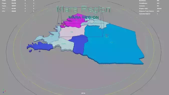 Mara Region  Lake Zone  Tanzania map region geography political 3D model
