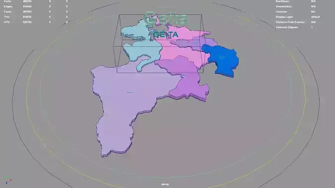 Geita  Lake Zone  Tanzania map region geography political 3D model