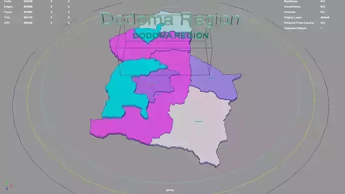 Dodoma Region  Central Zone  Tanzania map region geography 3D model