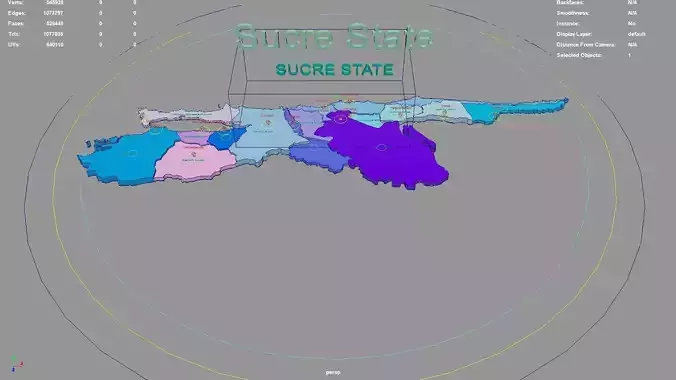 Sucre State  Venezuela map region geography political geographic
