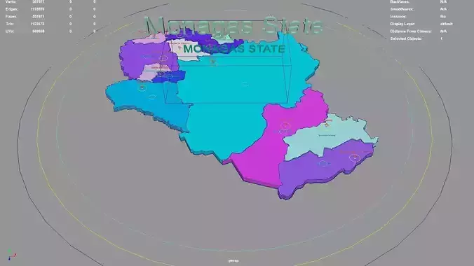 Monagas State  Venezuela map region geography political