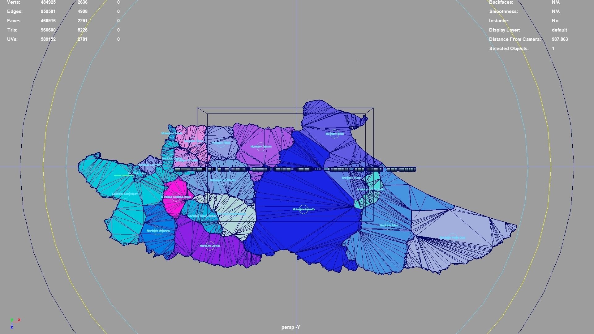 Miranda State Venezuela map region geography political 3D model_4