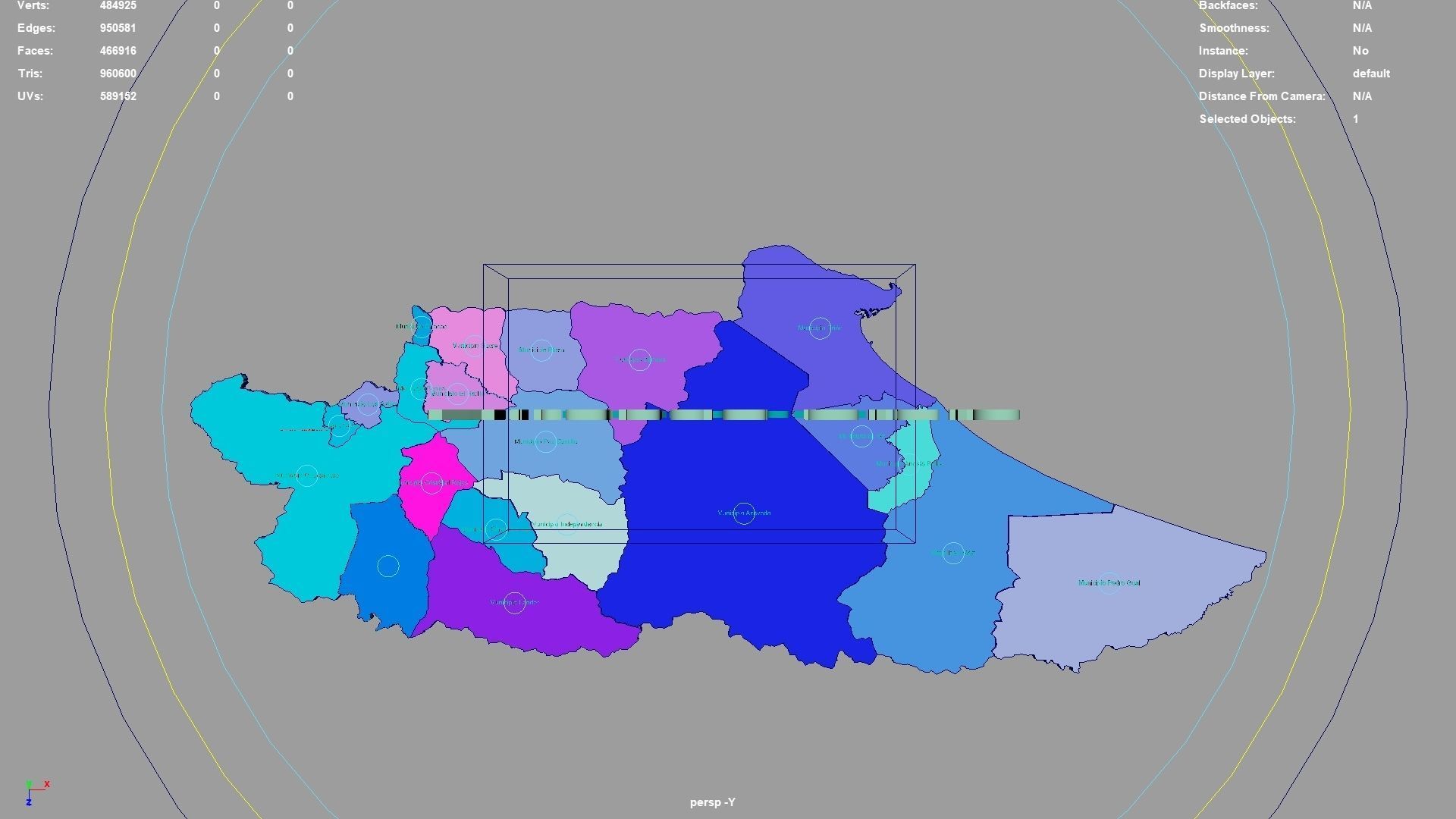 Miranda State Venezuela map region geography political 3D model_1