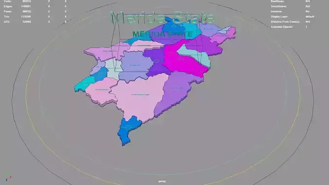 Merida State  Venezuela map region geography political
