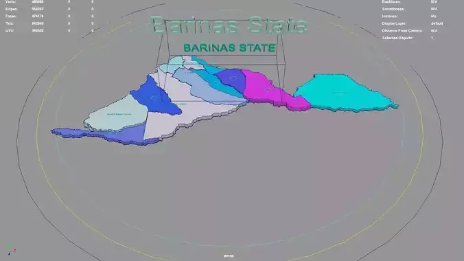 Barinas State  Venezuela map region geography political