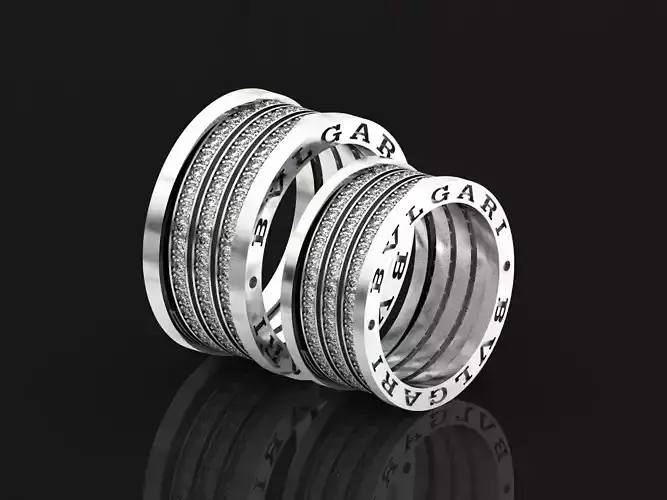 Wedding ring bvlgary with pave diamonds 967