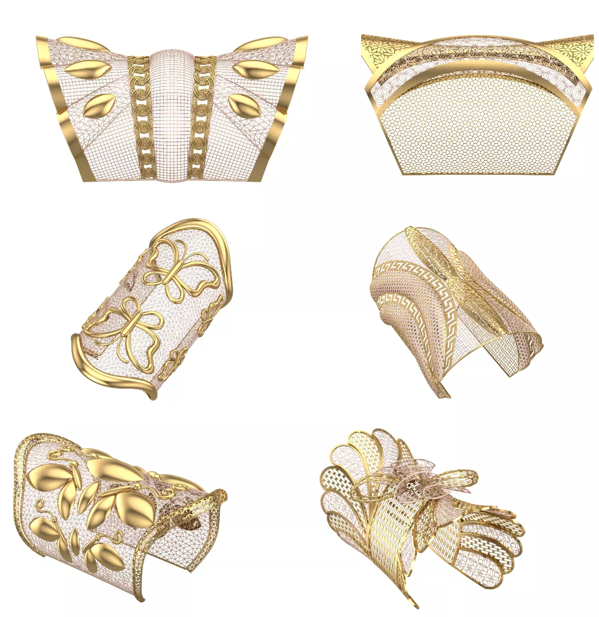 FUSION TULLE BRACELET-FULL-7 PCS 3D print model