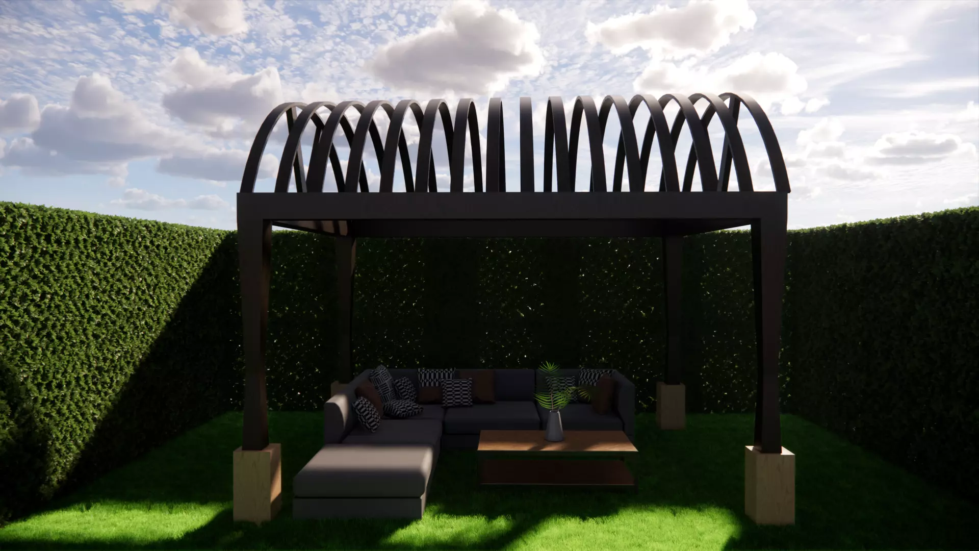 wooden pergola 3D model