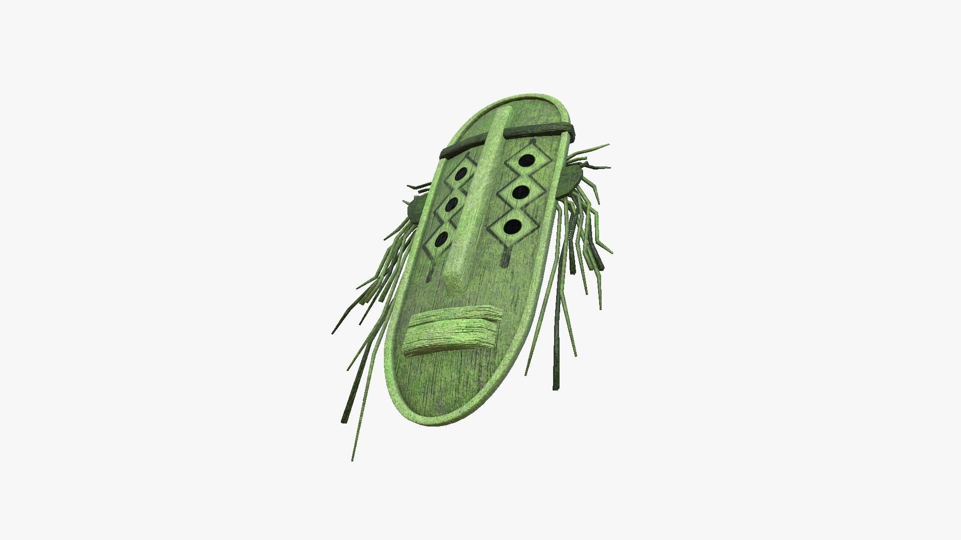 Tribal Mask F10 Full Mud - Costume Character Design Low-poly 3D model_4