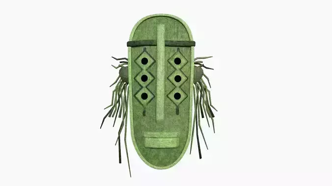 Tribal Mask F10 Full Mud - Costume Character Design Low-poly 3D model