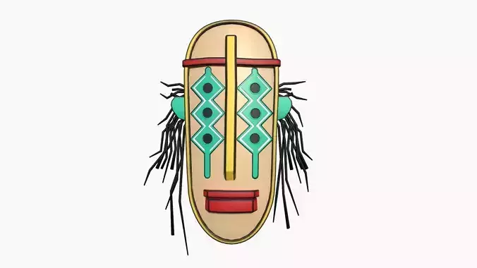 Tribal Mask F11 Cartoon - Costume Character Design Low-poly 3D model