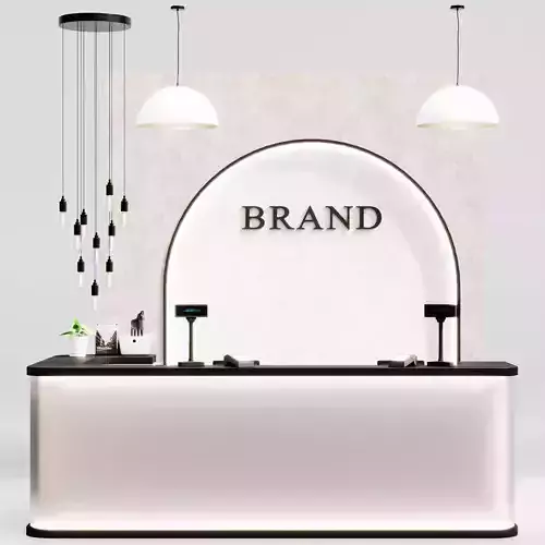 Reception clothing store cash desk service counter