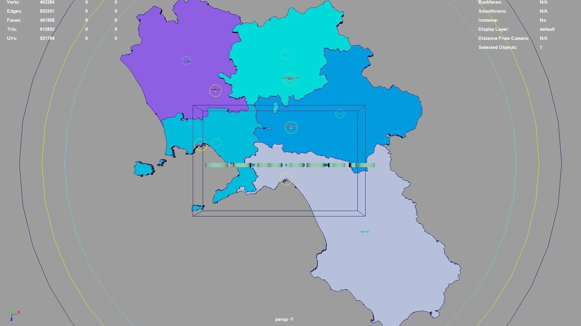 Campania  Italy map region geography political geographic 3D model_1