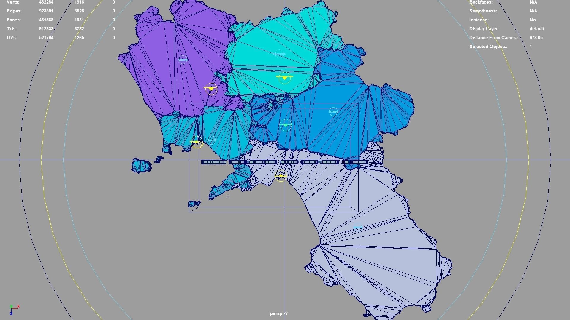 Campania  Italy map region geography political geographic 3D model_4
