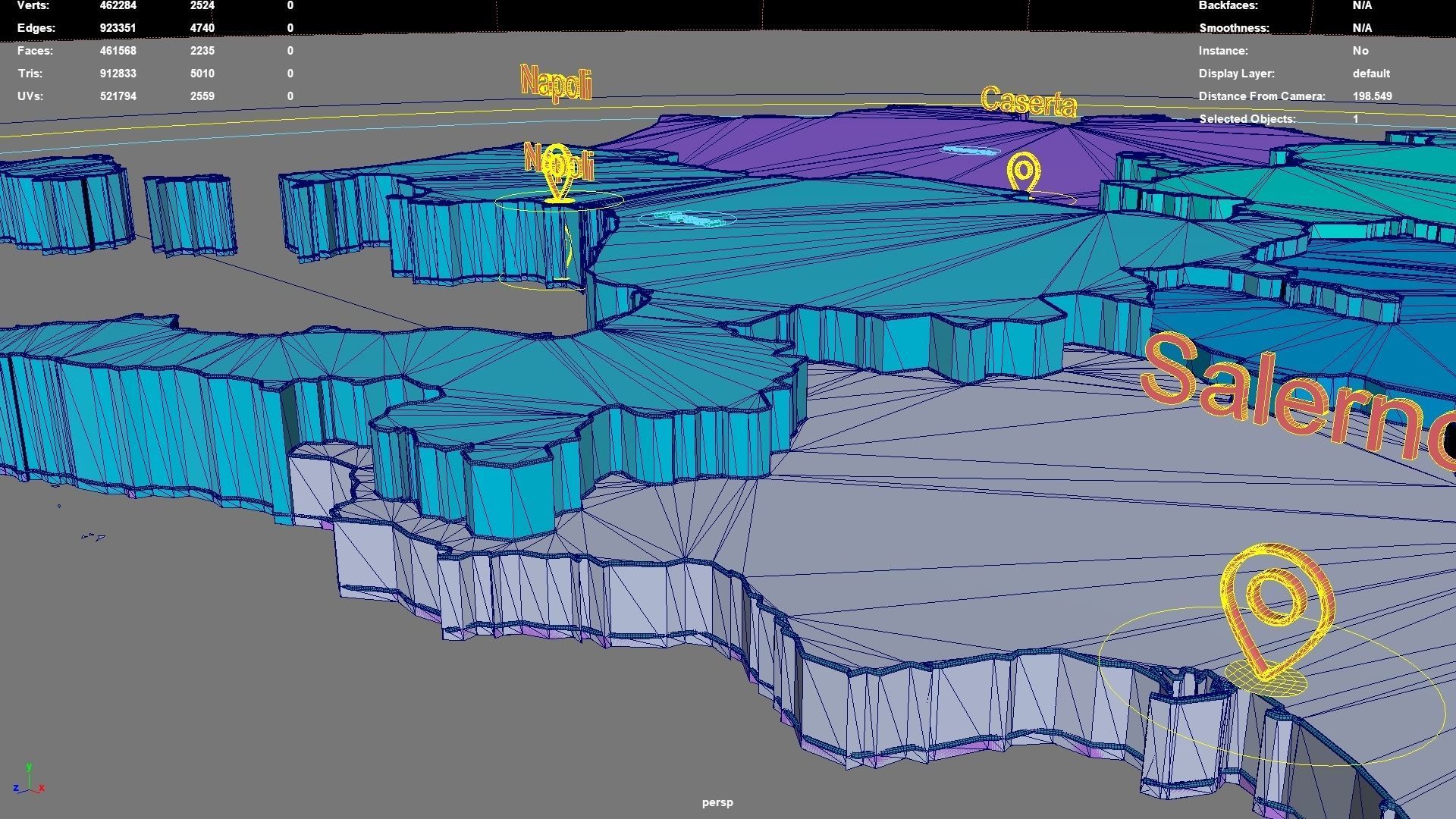 Campania  Italy map region geography political geographic 3D model_8
