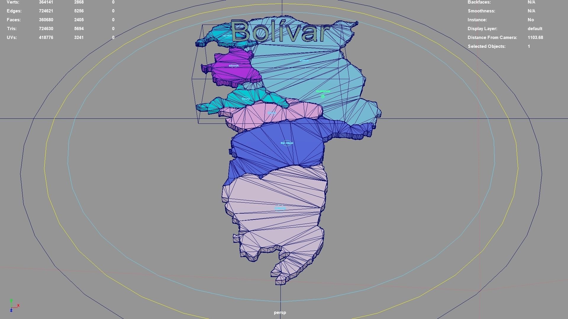 Bolivar  Ecuador map region geography political geographic 3D model_3
