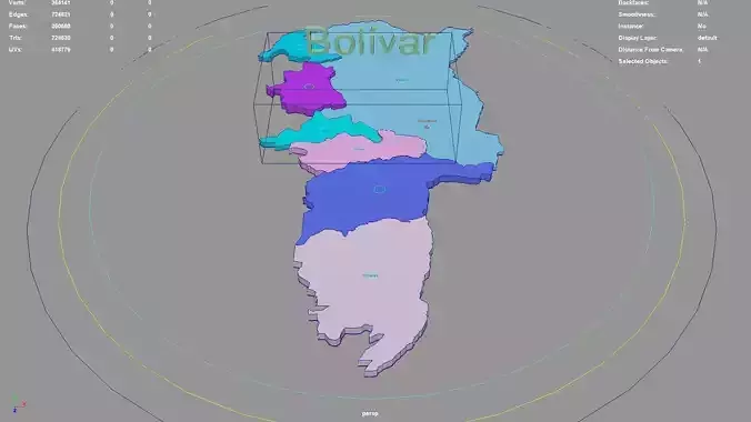 Bolivar  Ecuador map region geography political geographic 3D model