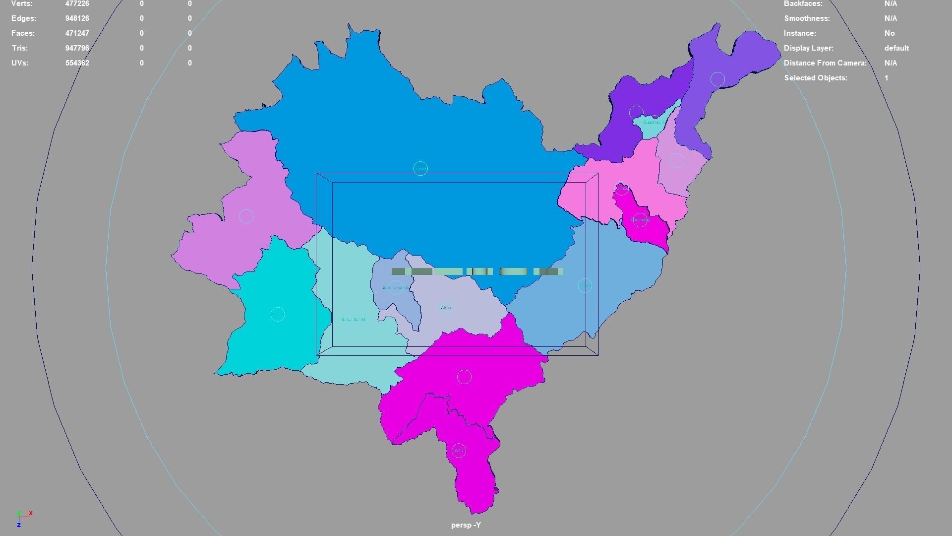 Azuay  Ecuador map region geography political geographic 3D model_1