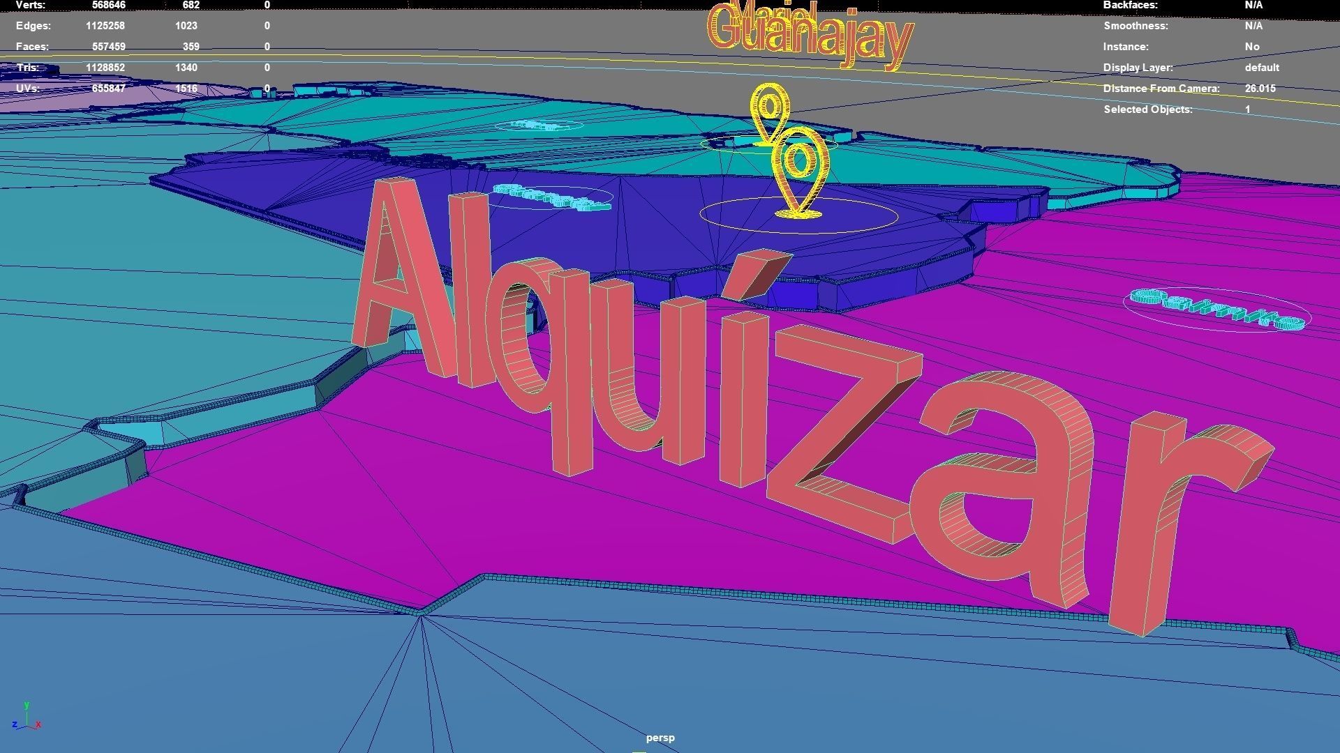 Artemisa  Cuba map region geography political geographic 3D model_9