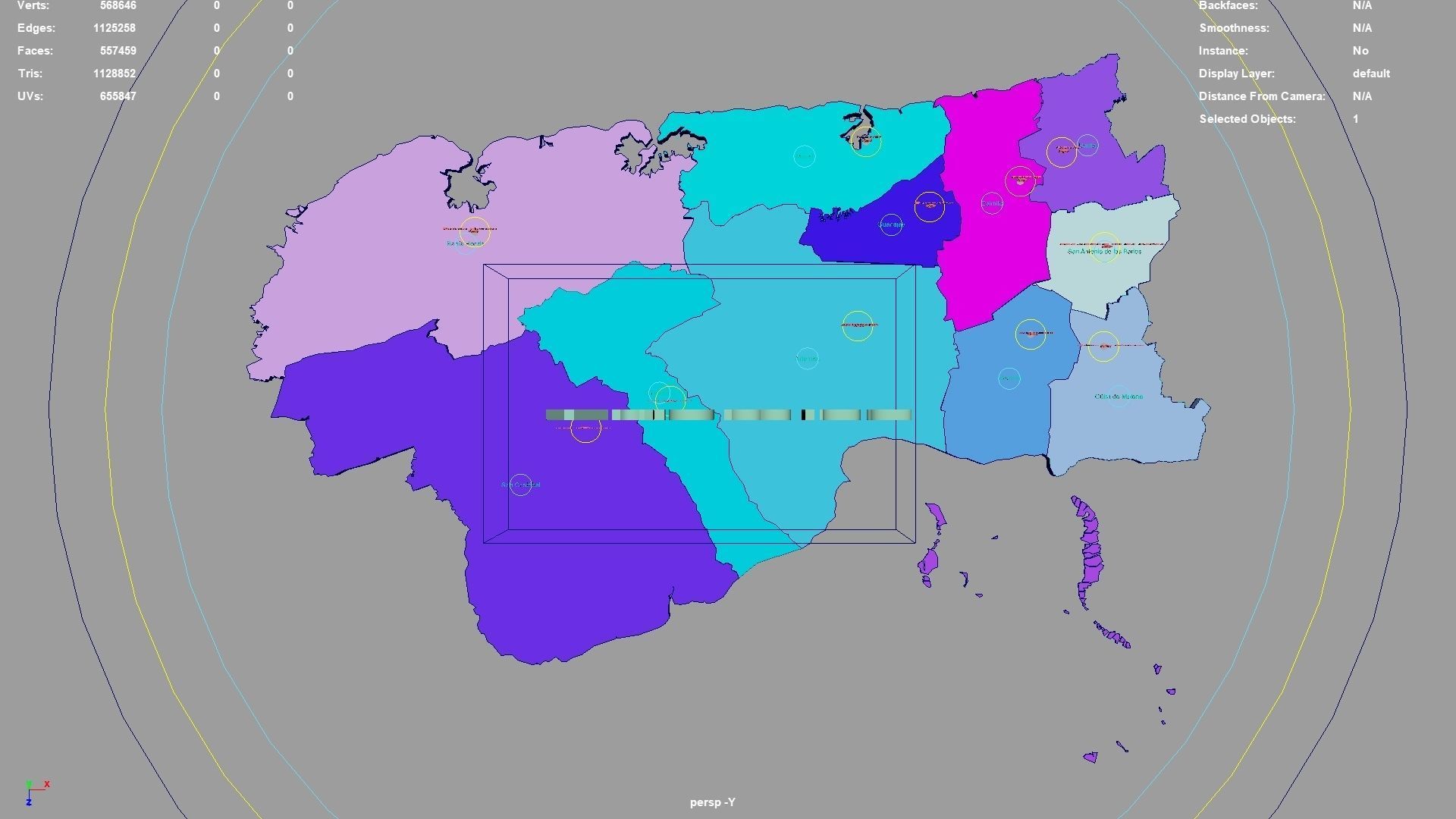 Artemisa  Cuba map region geography political geographic 3D model_1