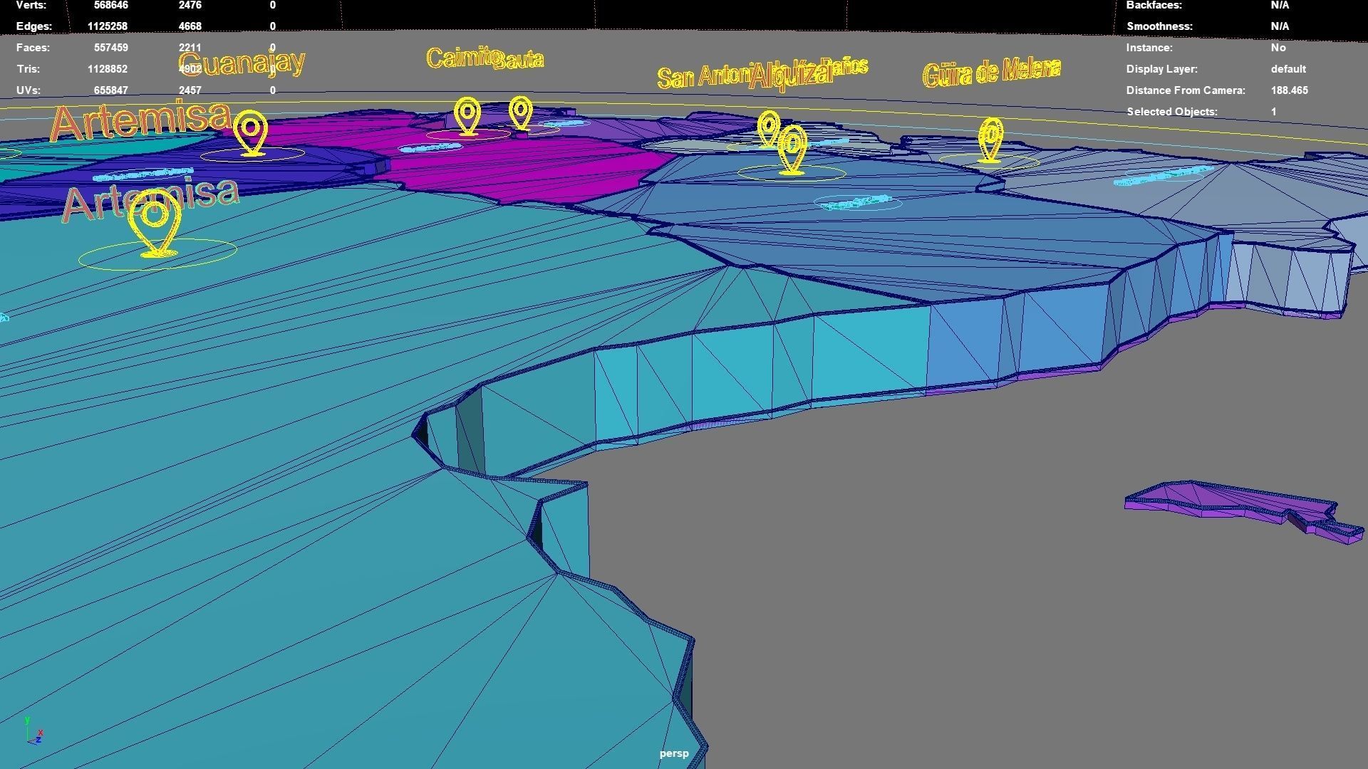 Artemisa  Cuba map region geography political geographic 3D model_7