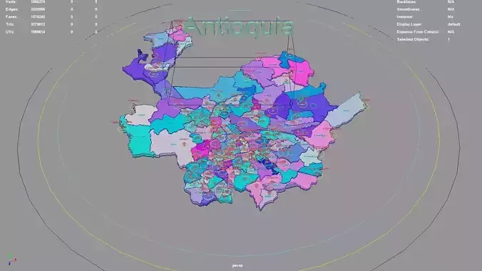 Antioquia  RAP del Agua y la Montana  Colombia map region 3D model