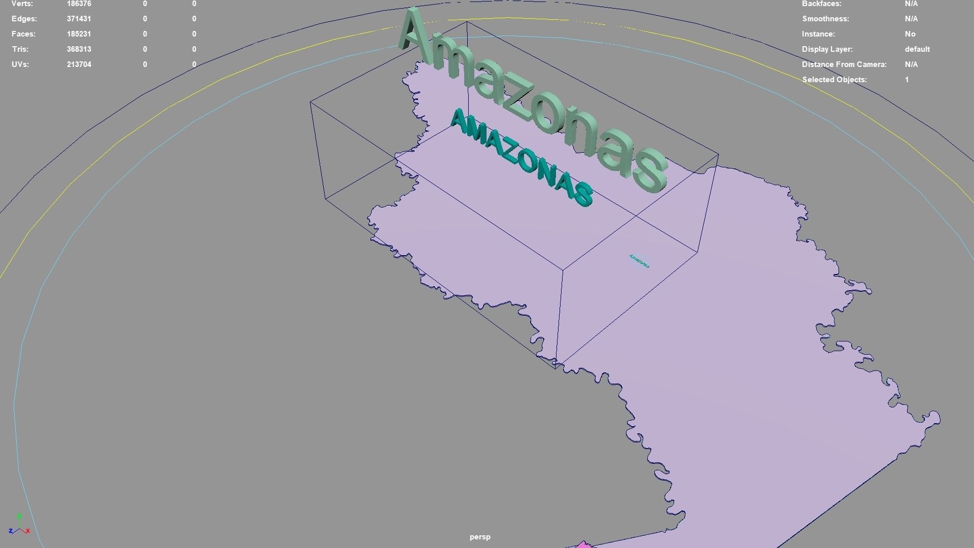 Amazonas  RAP Amazonia  Colombia map region geography political 3D model_2