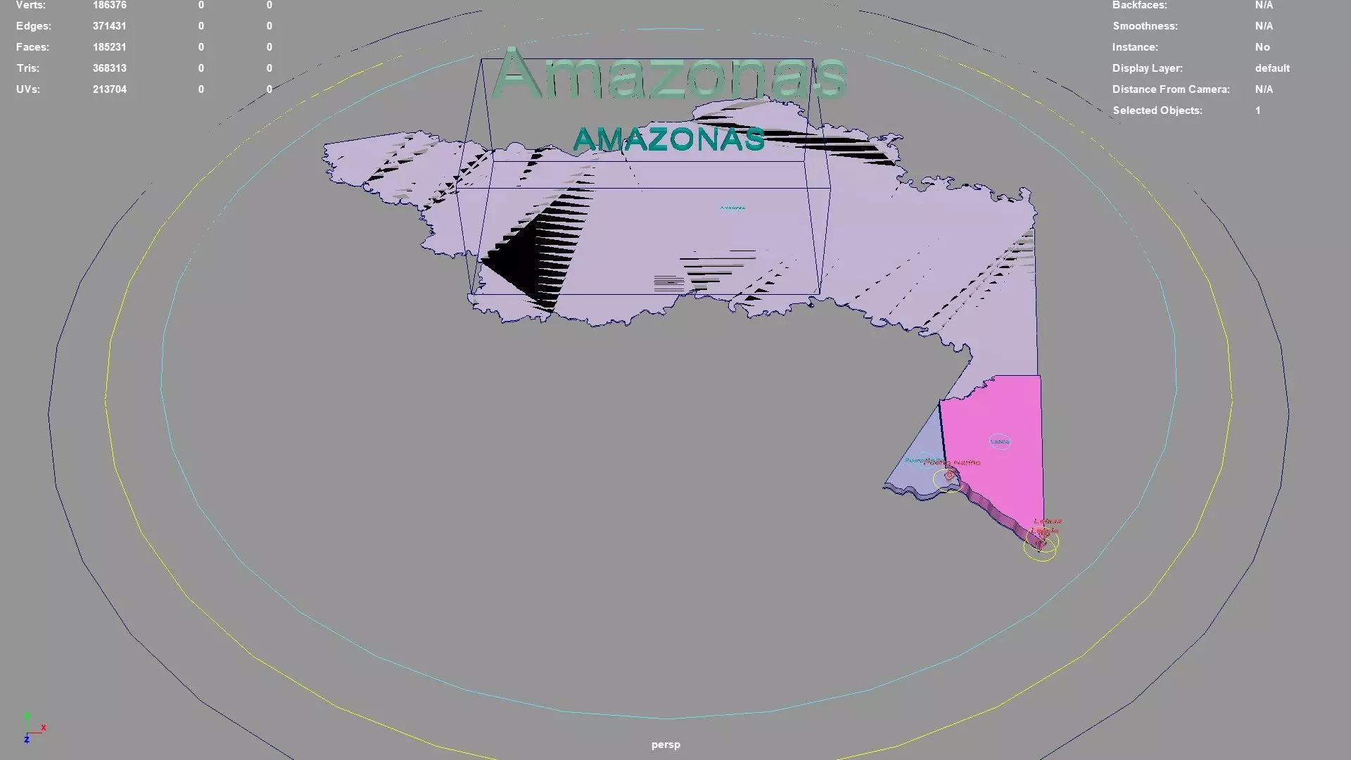 Amazonas  RAP Amazonia  Colombia map region geography political 3D model_0