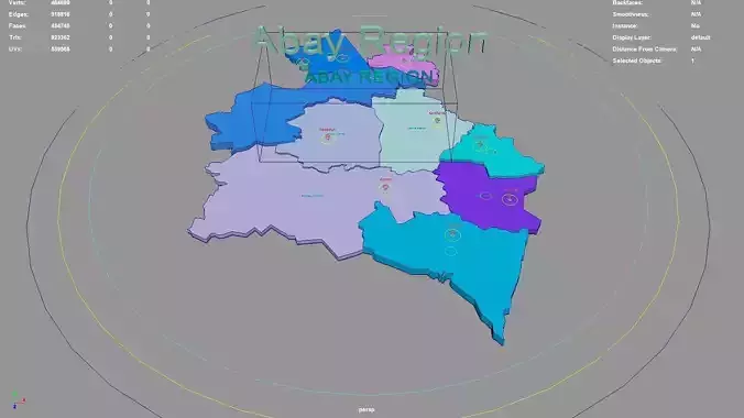 Abay Region  Kazakhstan map region geography political