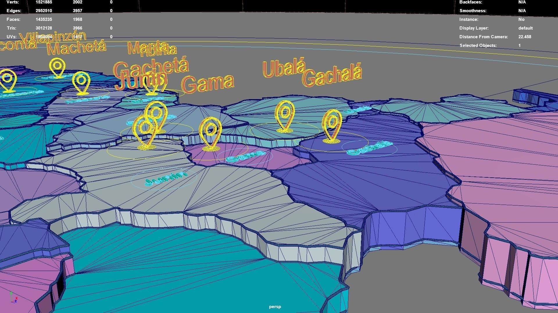 Cundinamarca  RAP  Especial  Central  Colombia map region 3D model_7