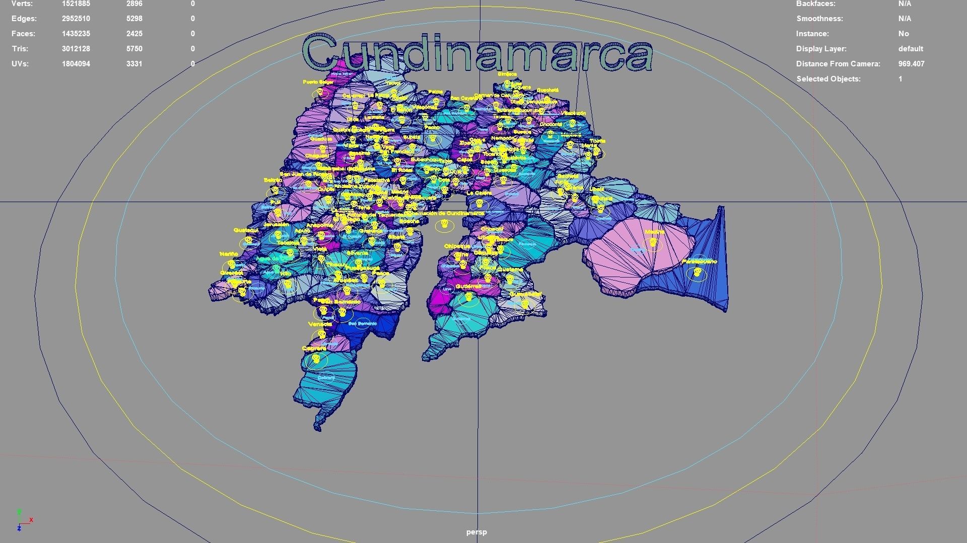Cundinamarca  RAP  Especial  Central  Colombia map region 3D model_3