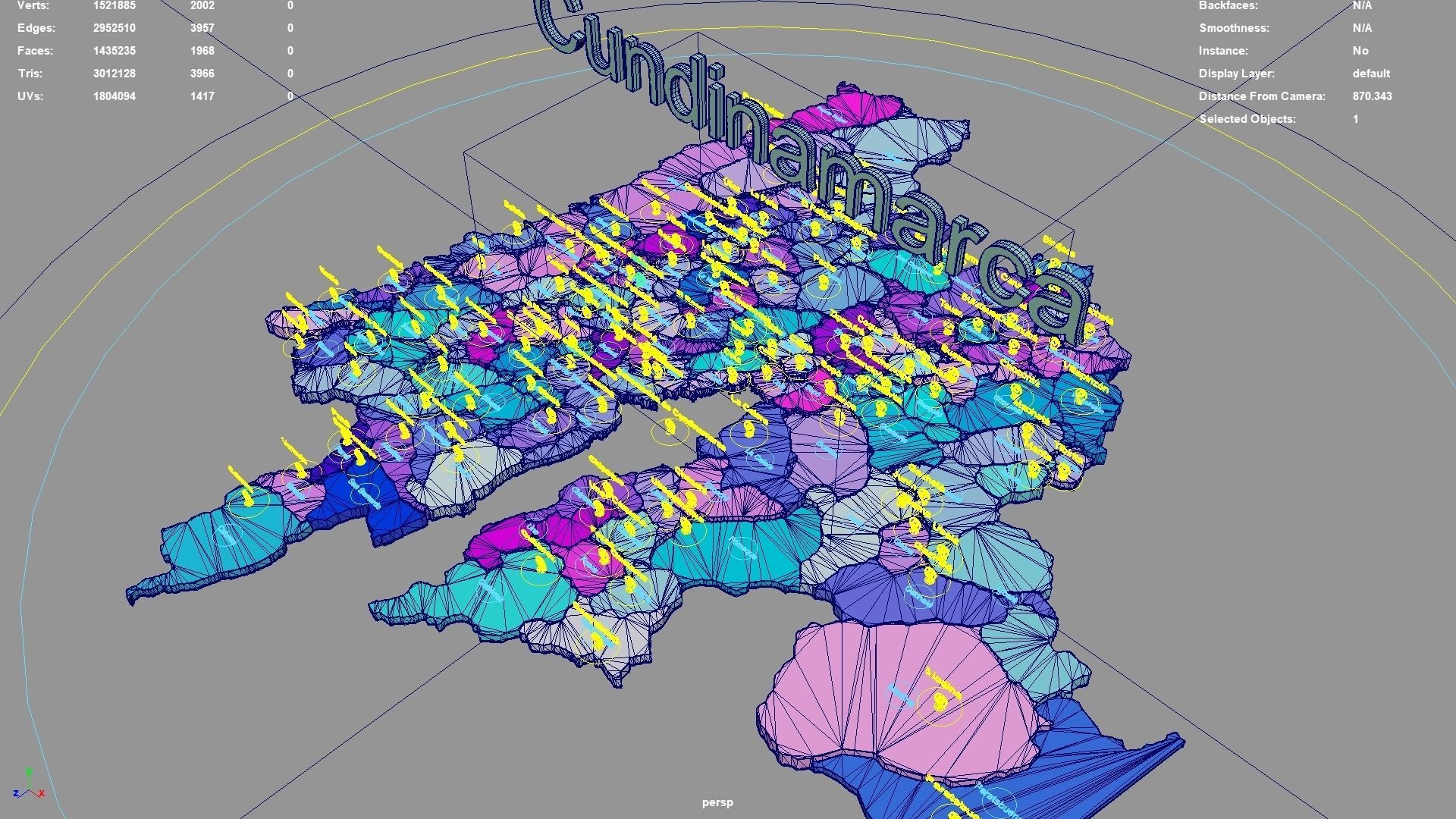 Cundinamarca  RAP  Especial  Central  Colombia map region 3D model_5
