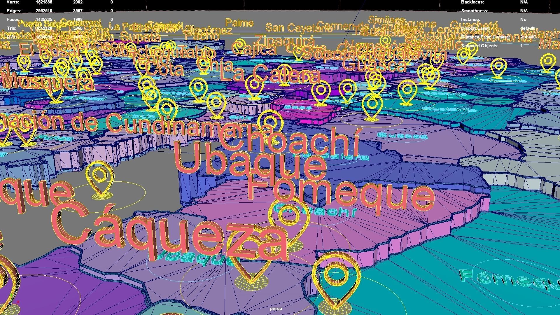 Cundinamarca  RAP  Especial  Central  Colombia map region 3D model_6