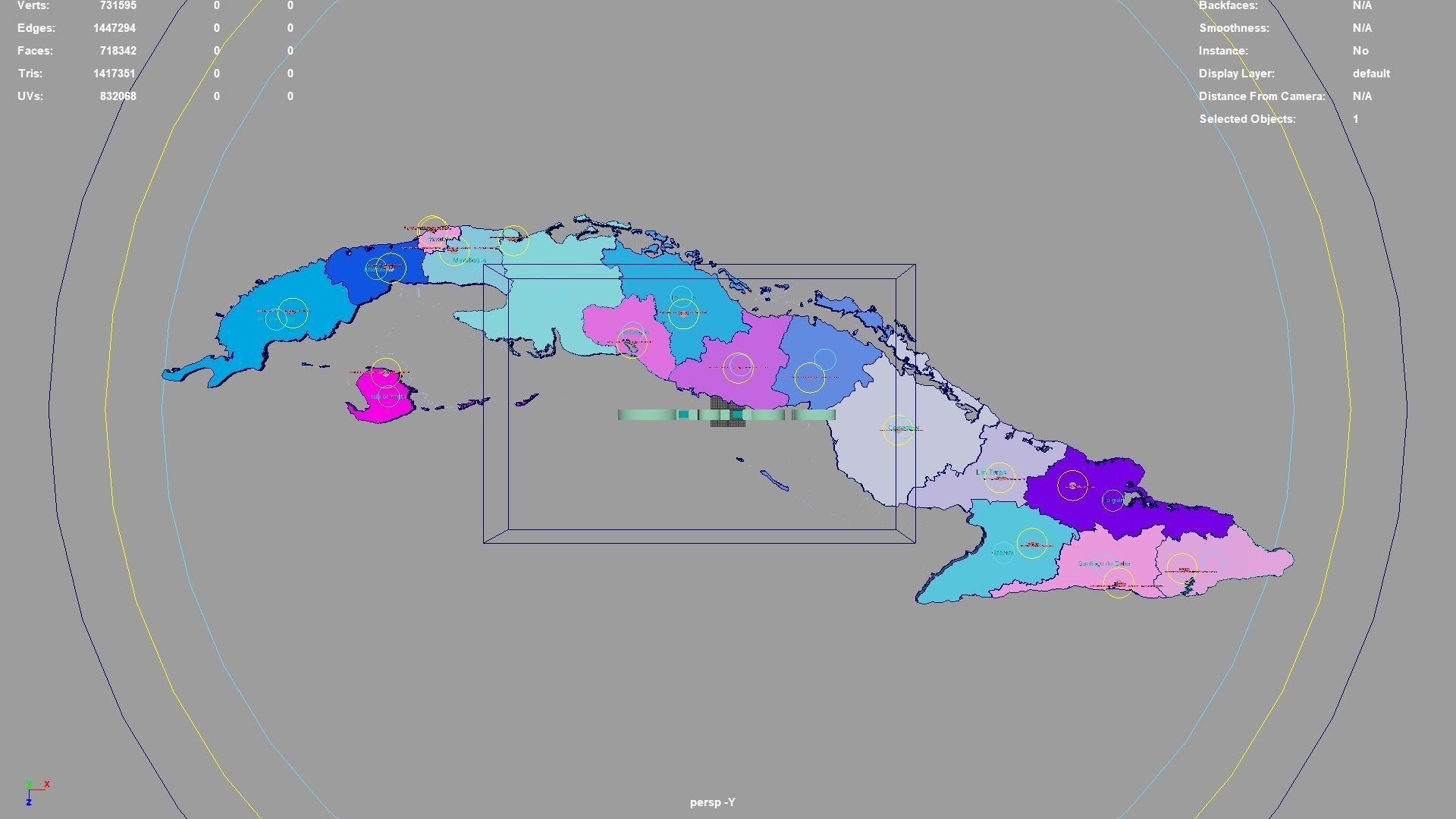 Cuba map region geography political geographic administrative 3D model_1