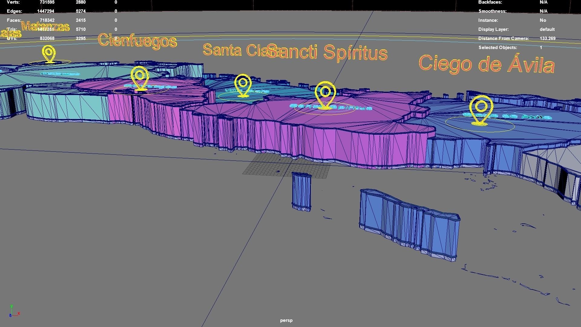 Cuba map region geography political geographic administrative 3D model_6