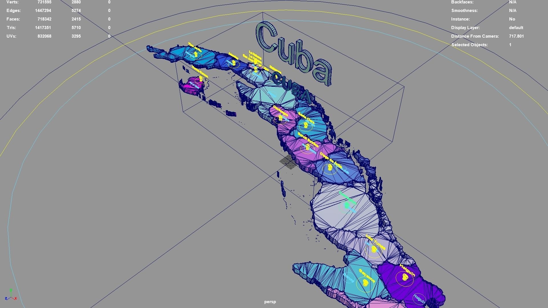 Cuba map region geography political geographic administrative 3D model_5