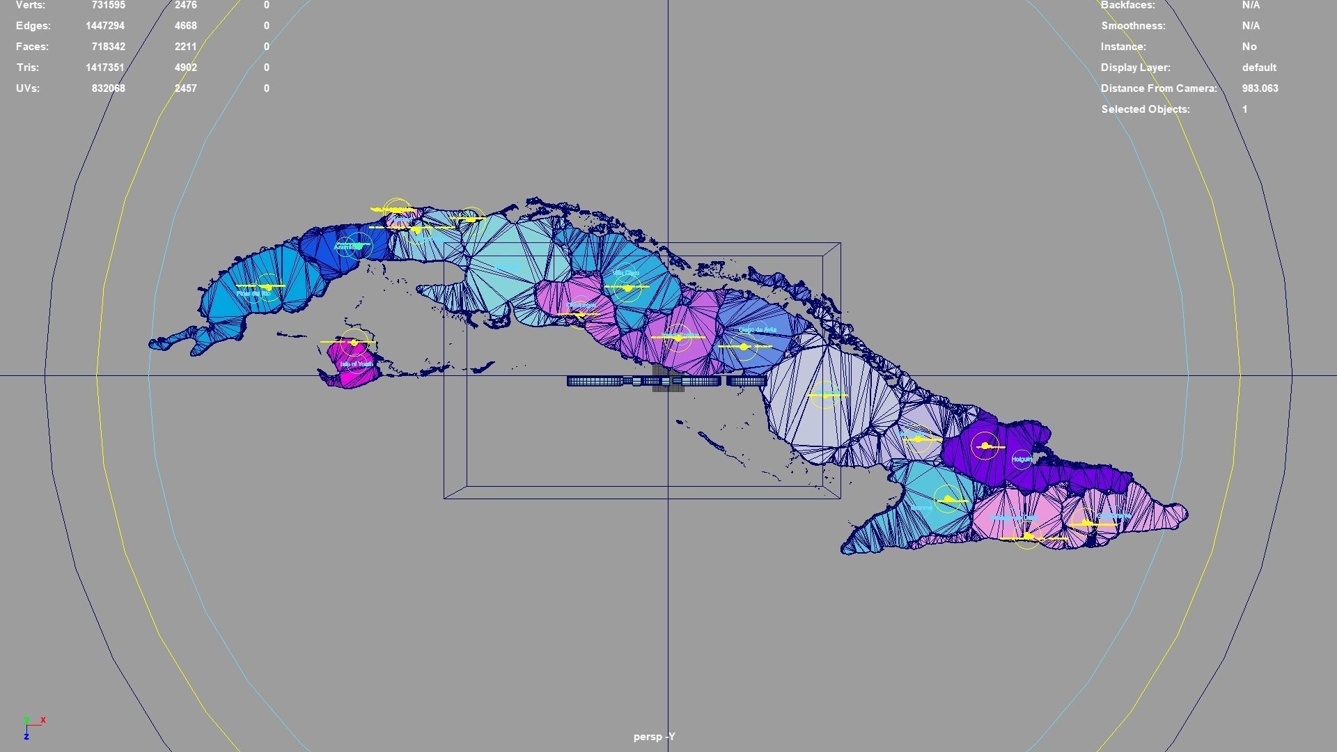 Cuba map region geography political geographic administrative 3D model_4