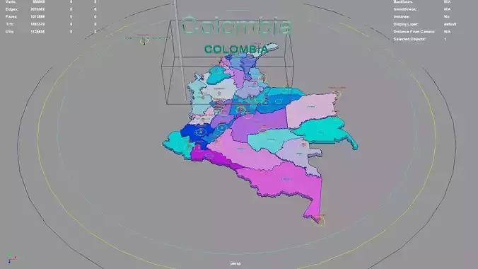 Colombia map region geography political geographic