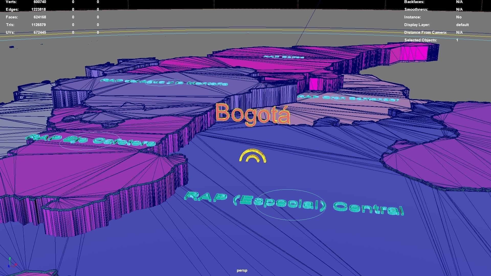 Colombia map region geography political geographic 3D model_6
