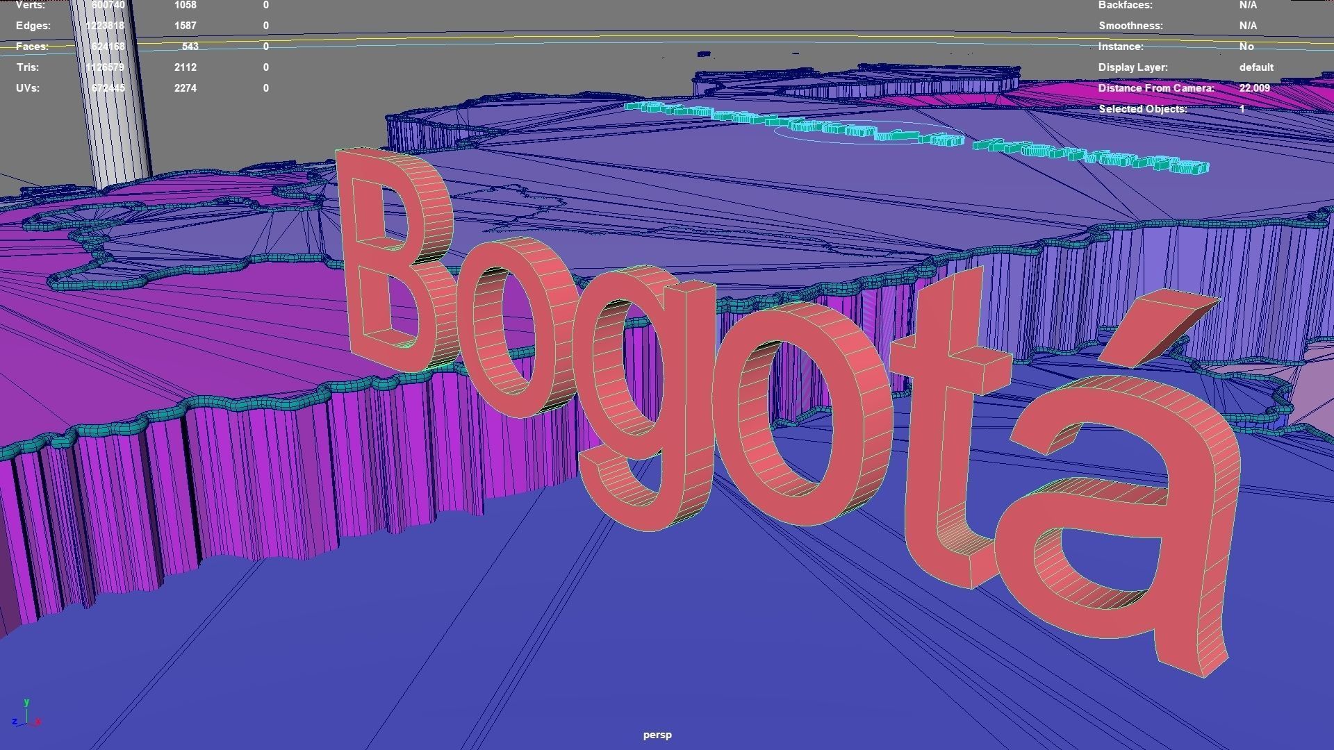 Colombia map region geography political geographic 3D model_9
